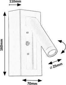 Rabalux 71286 kinkiet orientacyjny LED Gello, biały