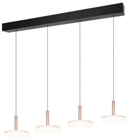 Lampa wisząca LED w czarno-biało-złotym kolorze ze ściemniaczem i szklanym kloszem Celeste – Trio