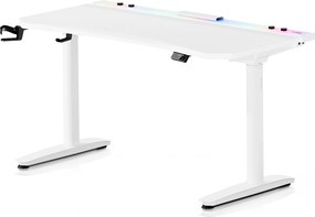 Elektryczne biurko dla graczy RGB Diablo X-Forge, 140x70 cm, białe