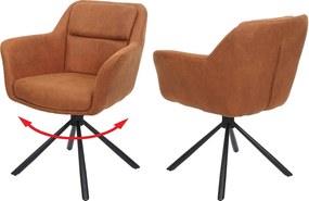 Krzesło do jadalni MCW-K33 (zestaw 2 sztuk),  zamszowy wygląd brązowy