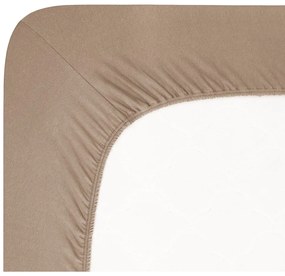 Brązowe dżersejowe prześcieradło z gumką 200x220 cm Boxspring – Andrea Simone