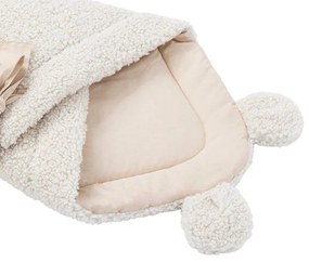 Kremowy rożek niemowlęcy z materiału sherpa 35x65 cm – Meowbaby