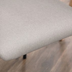 HOMCOM Krzesła do jadalni 2 sztuki wygodne tapicerowane len metalowa rama beżowe do 120 kg | Aosom PL