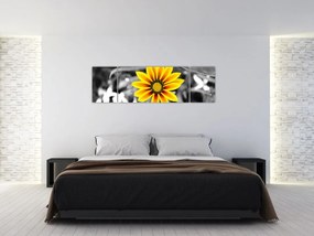 Obraz żółtego kwiatu (170x50 cm)