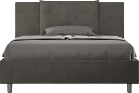 Łóżko bez stelaża tapicerowane 140x210 microfibra szary Appia