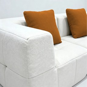 Coco Living Sofa do salonu Eden Simple 3-osobowa – biały pomarańczowy