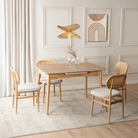 Stół Rozkładany Prostokątny SAMER 138-178 cm Ceramiczny Dąb Nowoczesny