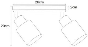 Czarno-złota lampa sufitowa punktowa - S148 B3-R98