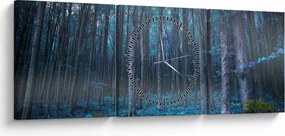 Obraz - Magiczny las (z zegarem) (90x30 cm)