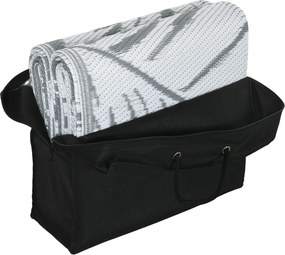 Outsunny Zewnętrzny dywan z możliwością odwrócenia, wodoszczelny, Wzór liść, 182x274cm, Szary/Biały