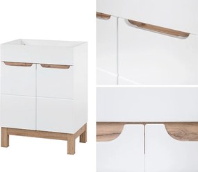 Stojąca szafka pod umywalkę wpuszczaną 60 cm, Bali 820, biała