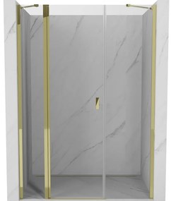Mexen Mist drzwi prysznicowe uchylne 140 cm, transparent, złote - 8A4-140-001-50-00