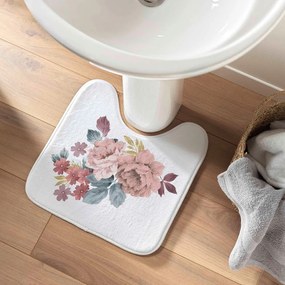 Biało-różowy dywanik łazienkowy do WC 45x45 cm Jayana – douceur d'intérieur