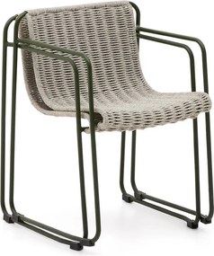 Szarozielone metalowe krzesło ogrodowe Maurina – Kave Home