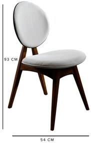 Zestaw krzeseł do jadalni Touch Cream and Walnut, 2 szt.