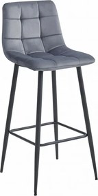 Welurowe ciemnoszare barowe krzesło do wyspy H0-Z05