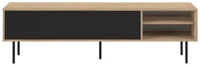 Czarna szafka pod TV w dekorze dębu 165x40 cm Ampère – TemaHome