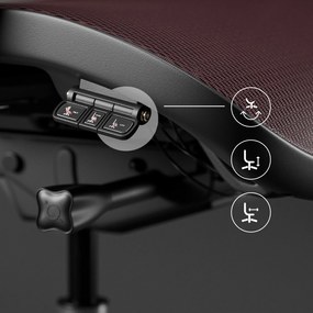 Krzesło do biurka Diablo V-Commander, zgodne z normą BHP, kolor czarno-burgundowy