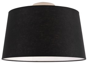 Nowoczesna lampa sufitowa biała z czarnym kloszem 35 cm - Combi