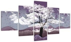 Obraz - Drzewo w chmurach (125x70 cm)