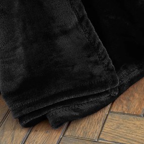 Czarny koc z mikropluszu 130x170 cm Raschel Velvet – Catherine Lansfield