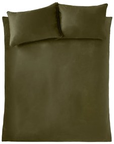 Aksamitna pościel dwuosobowa w kolorze khaki 230x220 cm Kingsley – Catherine Lansfield