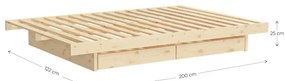 Naturalne łóżko z litego drewna sosnowego ze stelażem 120x200 cm Kanso – Karup Design
