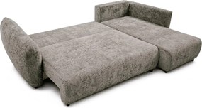 Stylowy narożnik rozkładany prawostronny ZEPHIRA 258x170 cm w tkaninie FLOW 1 szarej