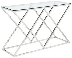 Konsola CHARLOTTE marki Pascal Morabito – szkło hartowane i stal – chromowana