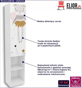 Biały regał do pokoju dziecięcego W1-N81