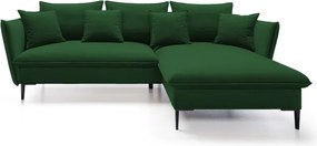 Narożnik GLOSS Prawostronny z funkcją spania, zestaw z poduszkami wolnostojący tkanina RIVIERA 41 Platynowy WERSAL