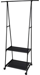 Wieszak stojący na ubrania z szafką na buty, metalowy, 55 - 88 x 45 x 157 cm