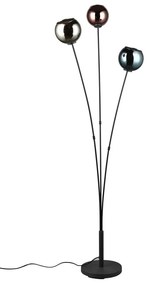 Lampa stojąca w kolorze czarni z połyskiem (wys. 150 cm) Sheldon – Trio