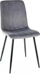 Krzesło tapicerowane ALAN VELVET szare