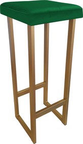Hoker ALEX krzesło barowe tkanina Welur podstawa metalowa : Kolor Stelaża - Złoty, Kolor tkaniny - VELVET - MG25, Wysokość - 90 cm