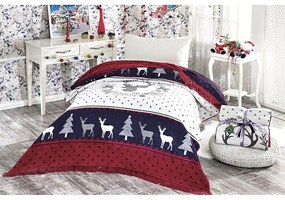 Czerwono-niebieski koc ze świątecznym motywem z mieszanki bawełny 150x200 cm – Mila Home