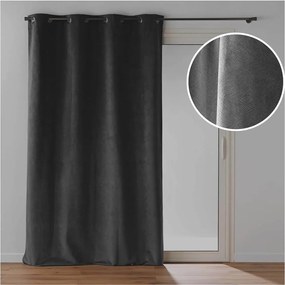 Antracytowa aksamitna zasłona 140x260 cm Olympe – douceur d'intérieur
