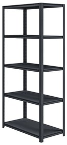 Regał garażowy gospodarczy metalowy SAM, 900 x 1830 x 450 mm, antracyt