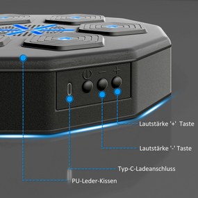 SPORTNOW Trener bokserski z funkcją muzyki, Bluetooth, migające punkty, montaż na ścianie, skóra ekologiczna, Czarny
