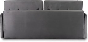 Sofa Rozkładana z Funkcją Spania VIVO Dwuosobowa Szara Glamour do Salonu