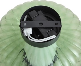 Designerska lampa sufitowa czarna 28 cm z zielonym szkłem, zintegrowany LED, 3-stopniowo ściemnialna - Margherite