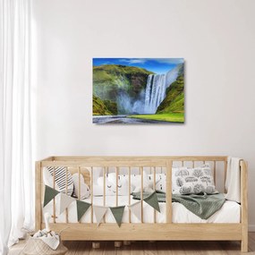 Obraz na szkle - Wodospad Seljalandsfoss (70x50 cm)