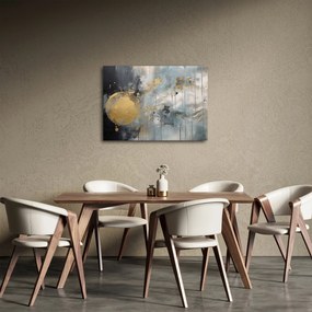 Obraz - Abstrakcja ze złotą kulą (70x50 cm)