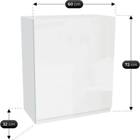 Zestaw Mebli Kuchennych MODERN 200 cm Biały Połysk Nowoczesny