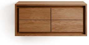 Brązowa wisząca szafka pod umywalkę z litego drewna tekowego 90x40 cm Kenta – Kave Home