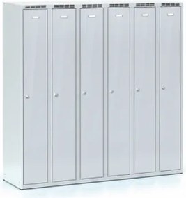 Metalowa szafka ubraniowa S7, 3-drzwiowa, 1800 x 900 x 500 mm, demontaż, zamek obrotowy, grafitowe drzwi