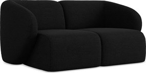 Modułowa sofa 2-osobowa - z tkaniny bouclé - czarny - LANI