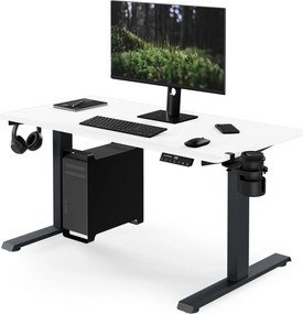 Biurko elektryczne z regulacją wysokości ergonomiczne antracytowo-białe, 1200x600 mm: ARIA