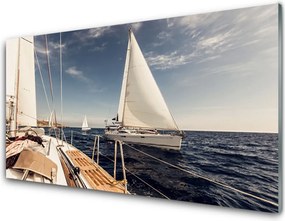 Panel nad blat kuchenny Kolorowe Łodzie Na Morskiej Głębi