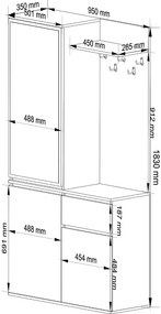 Biała garderoba z lustrem F9-D08